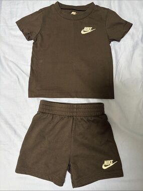 Nike Kids Black Short Set with white Logos